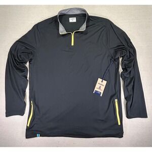 CHUBBIES NWTs XL Black Shirt 1/4 Zip Pullover Long Sleeve Rash Guard Obsidian‎